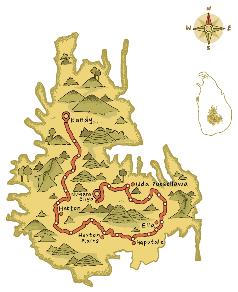 Carte du Pekoe trail ©thepekoetrail.org